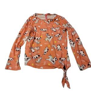 Cute 4 U Girls Pink Long Sleeve Round Neck Pullover Blouse Top Size M 5/6